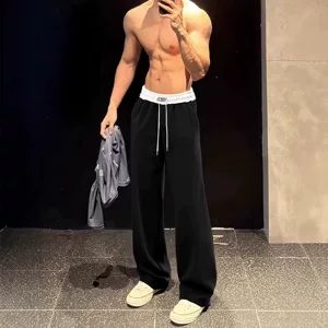 شلوار مردانه تابستانی ۲۰۲۶، مدل راسته و گشاد، پارچه نخ‌یخی با حس ریزشی، خنک و سریع‌خشک، مناسب استایل کژوال