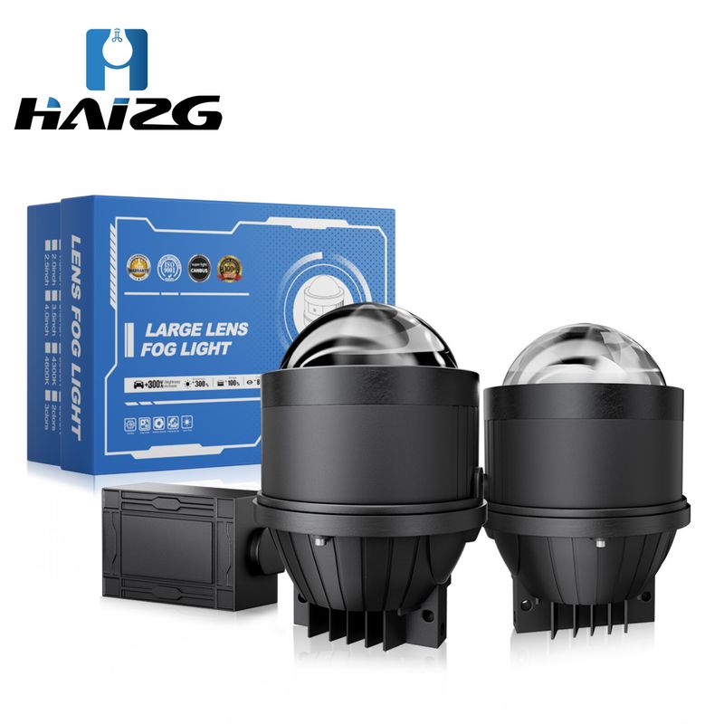 چراغ مه شکن سه رنگ 3 اینچی HAIZG با لنز دو نوری اتومبیل چراغ مه شکن LED چراغ مه شکن بالا اصلاح شده 110 وات چراغ مه شکن LED LED