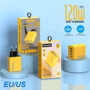 شارژر هوشمند ۱۲۰ وات PD با دو پورت Type-C و دو USB