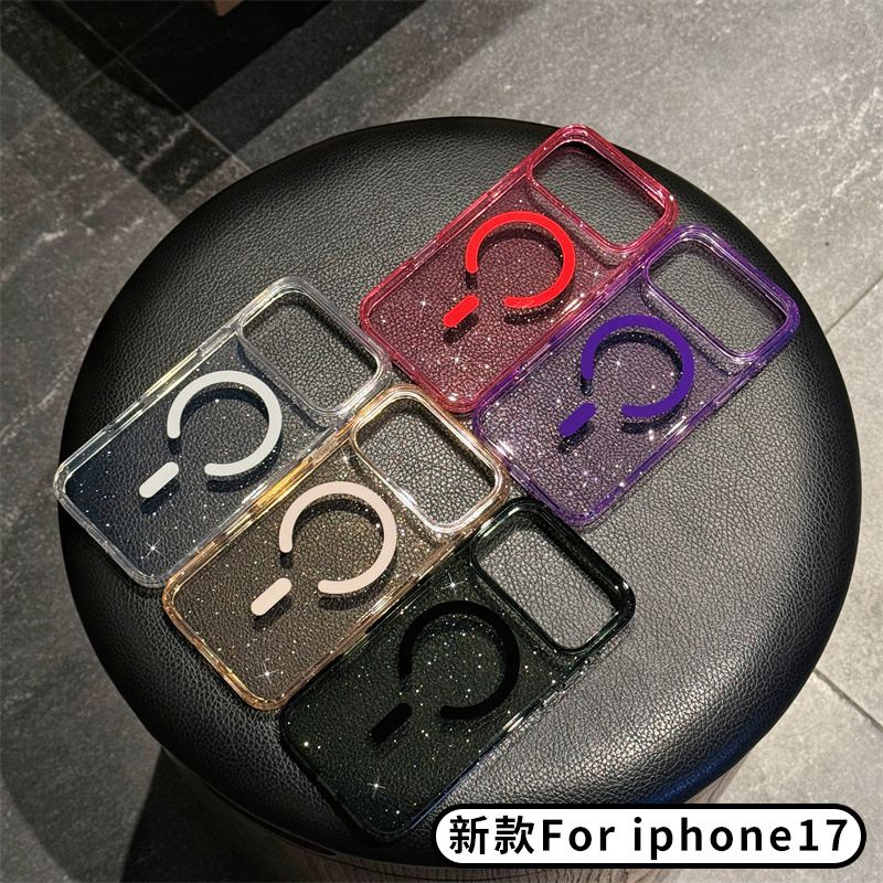 پودر زرق و برق ترمیناتور مناسب برای قاب موبایل Apple 18 قاب مغناطیسی iphone18pro مواد آنتی باکتریال 17promax محافظ گوشی موبایل...حجم فروش TOP10%