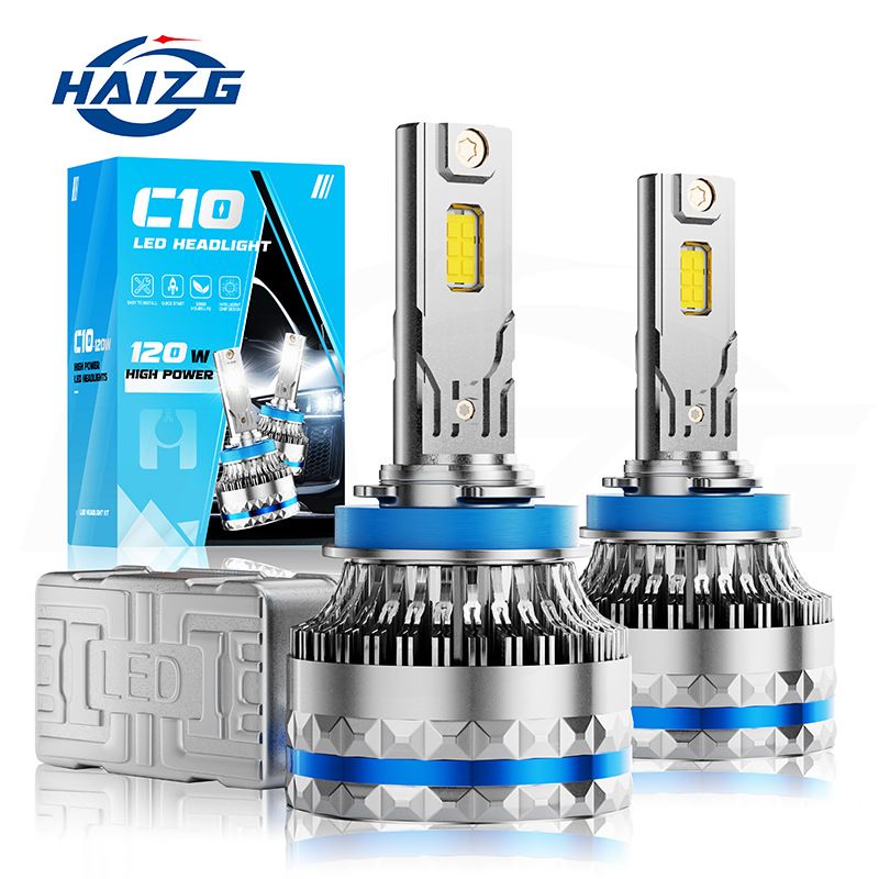 HAIZG لامپ بزرگ LED خودرو 120 وات مرزی C10 چراغ جلوی یکپارچه با نور بالا و پایین اصلاح شده با قدرت بالا، جلو... حجم فروش TOP10%