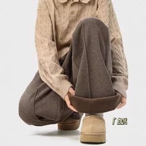 شلوار مردانه طرح شورون ضخیم پاییز و زمستان، مدل راسته گشاد وینتیج ژاپنی