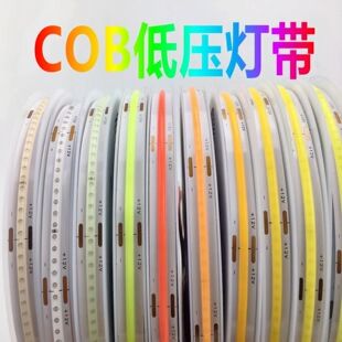 نوار نور COB خود چسب 24 ولت ولتاژ پایین نوار نور منعطف ال ای دی تزئینات سقف خانه کابینت مرکز خرید فضای فوق العاده روشن فروشگاه ما رتبه اول