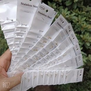 گوشواره پیچی استیل ضدزنگ با نگین زیرکن