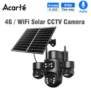 دوربین بیسیم خورشیدی 4G با چهار لنز و تصویر چهارگانه