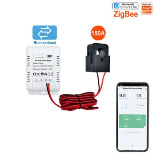 مانیتورینگ کنتور انرژی دوطرفه هوشمند Zigbee خورشیدی فتوولتائیک 150A CT 100/240V سازگار با تویا مختلط