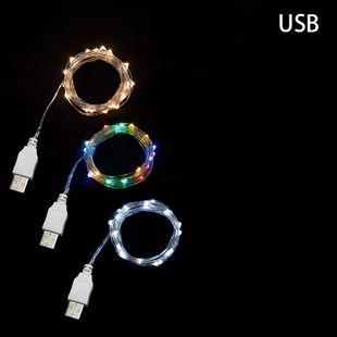 ریسه چراغ LED سیمی مسی شارژی USB مناسب دکوراسیون و کریسمس