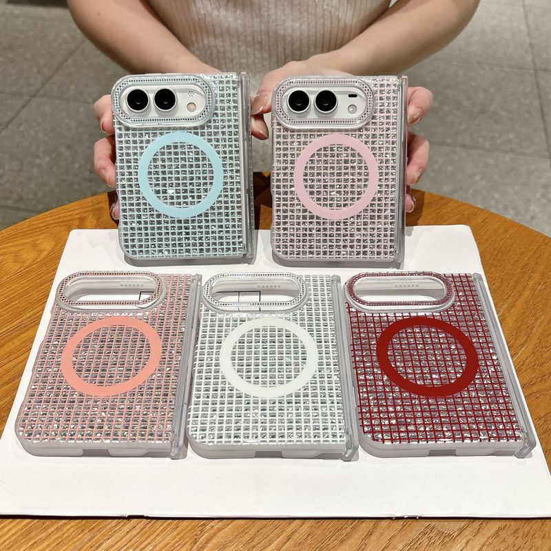 الگوی شطرنجی قاب گوشی موبایل iphone Duo قابل اجرا برون مرزی قاب مغناطیسی تاشو اپل با الگوی الماس خرد شده محور مرکزی محافظ تلفن همراه عمده فروشی... حجم فروش TOP10%