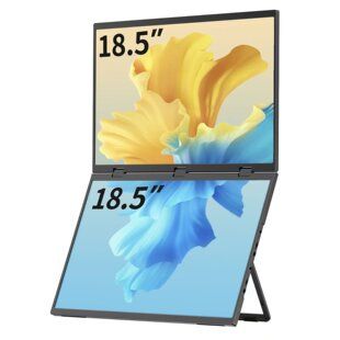 مانیتور قابل حمل دو صفحه 18.5 اینچی برای لپتاپ، مناسب بورس و چندوظیفهای