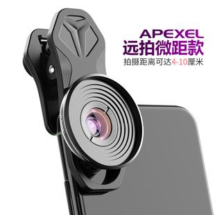 لنز ماکرو ۱۰ برابر موبایل APEXEL دوکاره بدون اعوجاج برای مژه و ناخن