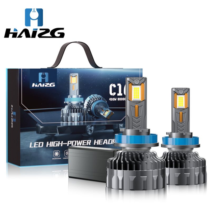 HAIZG 400W ماشین ال ای دی بزرگ لامپ C16 چراغ جلوی پرقدرت شش لوله مسی اصلاح شده h7h4 چراغ ماشین h7h4 جلو... حجم فروش TOP10%