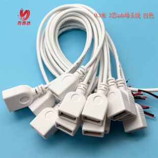 کابل USB سفید کابل USB مادگی کابل شارژ 2 هسته ای فن کابل USB یک طرفه تخته فلورسنت نوار نور LED کابل برق در عرض 48 ساعت ارسال می شود