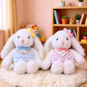 خرگوش گوشبلند عروسکی بغلکردنی، اسباببازی نرم و آرامشبخش، هدیهای مناسب برای کودکان