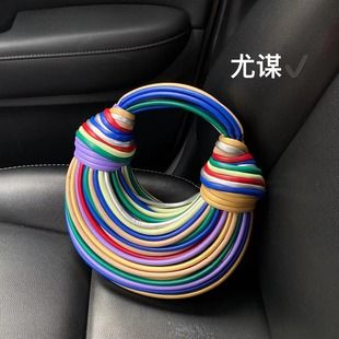 کیف دستی و دوشی گره‌بافته طرح نودل ابری