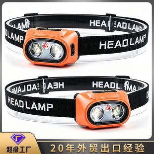 چراغ جلو سنسور نور قوی LED جدید بین مرزی با عمر باتری طولانی چراغ پیشانی با قابلیت شارژ USB برای پیاده روی شب ماهیگیری مینی سنسور سبک وزن با عملکردهای جدید عمر باتری طولانی قابل شارژ