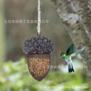 آویز تزئینی باغچه طرح مرغ مگسخوار و بلوط