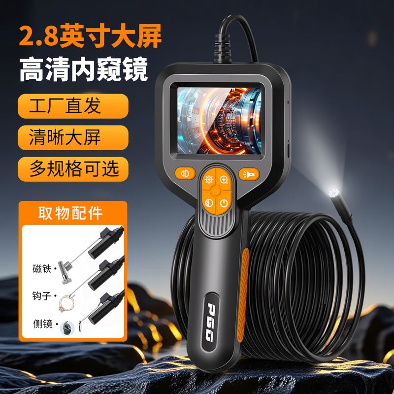 آندوسکوپ صنعتی با کیفیت بالا P60 ردیاب لوله 2.8 اینچی صفحه نمایش 2.8 اینچی بازرسی تعمیر و نگهداری خودرو لنز 8 میلی متر فروش آندوسکوپ TOP10%