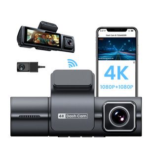 دوربین خودرو F9 سه لنز 4K وای‌فای با زاویه باز