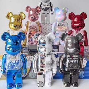 Bearbrick 400% وایولنت بر 28 سانتی متری، مجسمه بلوکی مد روز، سفارشی، اسباب بازی، صادرات، ارسال 48 ساعته