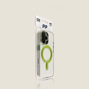 مناسب برای قاب گوشی Apple 17 چمن سبز علامت سوال مغناطیسی اکریلیک شفاف 15pro ضد سقوط 14 دکمه فلزی دسته ای مخلوط 48 ساعت تحویل