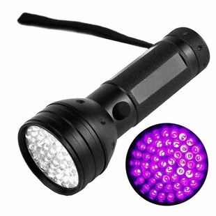 چراغ قوه UV 51 LED بنفش 395 نانومتری برای تشخیص اسکناس، عقرب و ادرار حیوانات خانگی