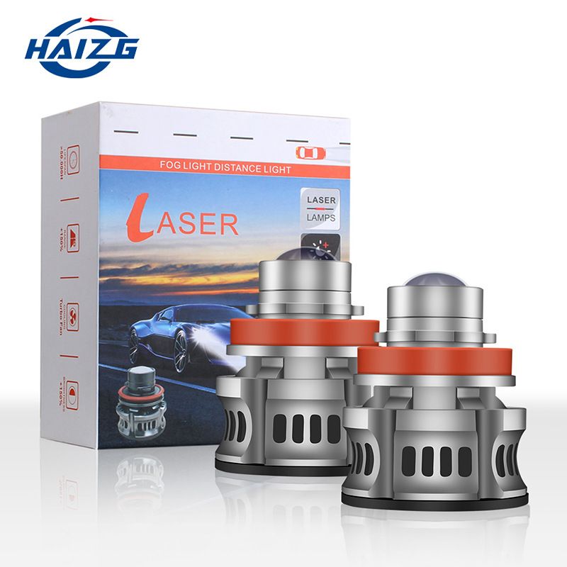 چراغ مه شکن لنز لیزری جدید HAIZG L5 چراغ جلو اتومبیل LED 9005 9006 تغییر یافته نورافکن چراغ اتومبیل LED H7 حمل و نقل هوایی آلومینیومی MT/گیربکس دستی