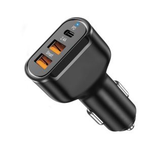 شارژر فندکی خودرو ۳۰ وات PD سه خروجی USB