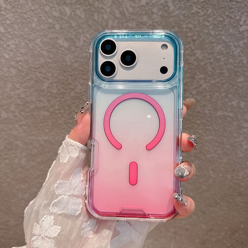 مناسب برای قاب گوشی موبایل iPhone17 سه در یک Apple 18Pro مقاوم در برابر سایش قاب مکش مغناطیسی بالا و پایین کاور مکش مغناطیسی 15proiPho...فروش TOP10%