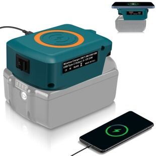 شارژر بیسیم بیسیم سازگار با باتری لیتیومی ماکیتا و میلواکی با خروجی USB-C