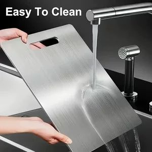 تخته برش دو طرفه استیل ضد زنگ آشپزخانه، ضد باکتری و بدون بو