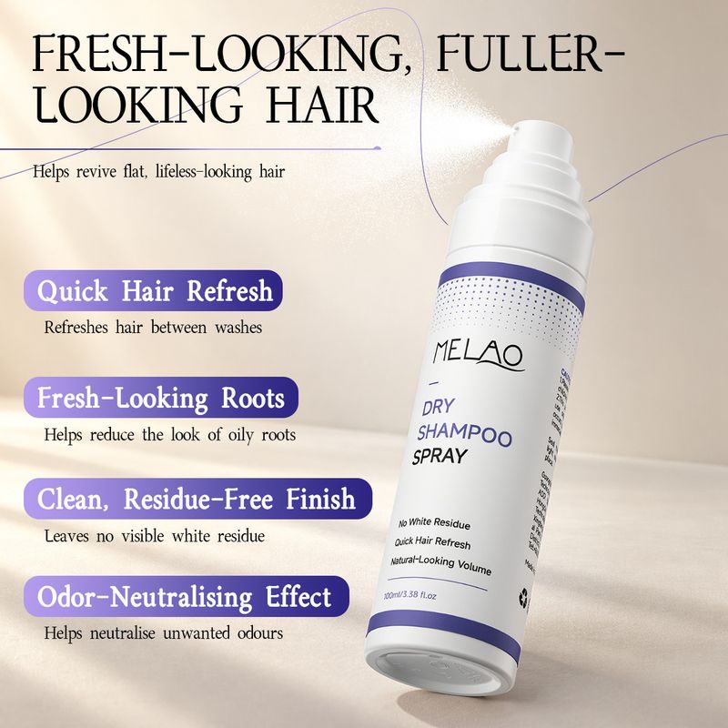 اسپری خشک شویی 100 میلی لیتری سر روغنی اسپری بدون شست و شوی سر کرکی DRY SHAMPOO SPRAY مو بدون شستشو...فروش TOP10%