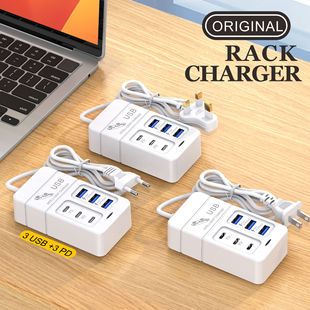 نوار برق چند منظوره با 3 پورت PD و 6 خروجی USB و شارژ سریع 10 وات