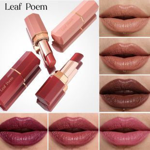 رژ لب هشت ضلعی LEAF P0EM با شیار مورب، مرطوب کننده و 6 رنگ