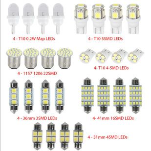 LED خودرو ست ترکیبی 14/28/42 عددی چراغ T10 و چراغ مطالعه