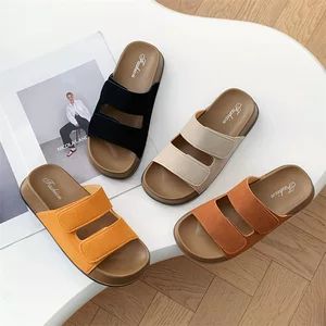 صندل زنانه زنانه زن مشهور Boken Little Toast، لباس بیرونی شیک، صندل های همه کاره ضد مخمل ساحلی تنبل برای زنان
