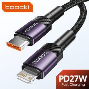 کابل شارژ آلومینیومی Toocki مناسب آیفون ۱۴/۱۳/۱۲ پرو مکس پلاس، شارژ سریع