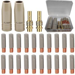 نازل محافظ اسلحه جوش 24PCS 15AK MIG، روکش جدید برای محافظت از نازل، بدون آستین محافظ سرباره، میله اتصال، ارسال ظرف 48 ساعت