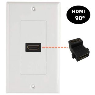 پنل استاندارد آمریکایی خمیده 90 درجه تک پورت HDMI پنل سوکت پنل ترکیبی HDMI با کیفیت بالا (plug and play)