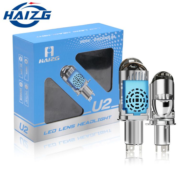 لامپ بزرگ LED خودرو U2 HAIZG با لنز موتور سیکلت با لنز اصلاح شده با قدرت بالا چراغ جلو چراغ LED چراغ AT/گیربکس اتوماتیک