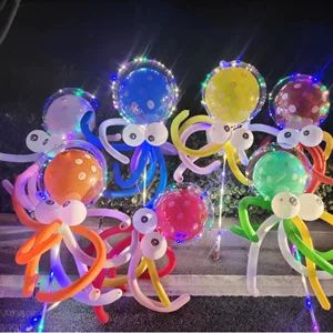 بادکنک اختاپوس و بشقابپرنده جدید، بادکنک شفاف شببازار برای کودکان، نورانی و مناسب فروش و تبلیغات