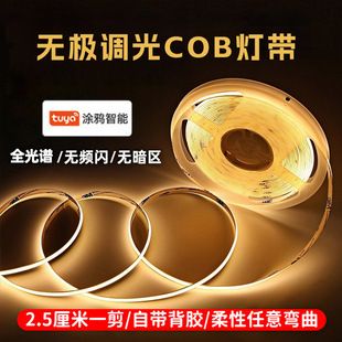 نوار LED هوشمند زیگبی COB سه‌سیمه ۲۴ ولت چسبی بدون سوسو