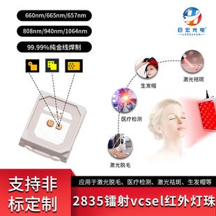 لنز لیزری VCSEL 2835 قرمز 660/810/940/1064 نانومتر برای کلاه رشد مو و فیزیوتراپی