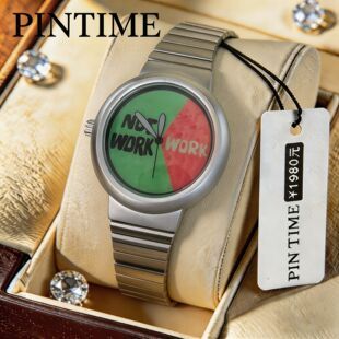 Pinshi Source Factory Contrasting Color WORK Creative Steel Watch Niche خنده دار شخصیت جالب ساعت کوارتز مردانه مختلط ارسال 48 ساعت