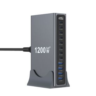 شارژر رومیزی 1200 واتی گالیم نیترید 12 پورت PD