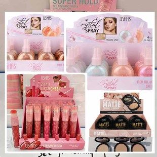 کیت آرایش ۱۲ عددی USHAS شامل رژ لب، سایه چشم، هایلایتر، ریمل و خط چشم