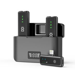 میکروفون بی‌سیم یقه‌ای S12 دو گوشی با نمایشگر دیجیتال