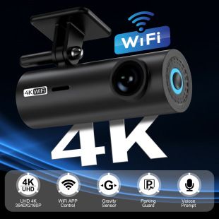 دوربین خودرو LF10 دو لنزه 4K و 1080P با وای‌فای و دید در شب