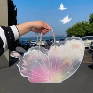 Duoman کپی رایت اصلی جعبه کیک پروانه ای صورتی روز مادر بسته بندی تزئین کیک کارت پلاگین شفاف پروانه