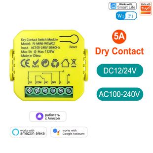 رله سوئیچ WiFi تماس خشک هوشمند SPDT drycontact DC12/24V سازگار با Tuya