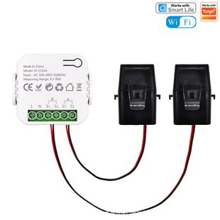 کنتور برق دو طرفه 1/2 کانال WIFI/Zigbee هوشمند با اندوکتانس متقابل CT AC100/240 سازگار با دسته مخلوط Tuya Tuya